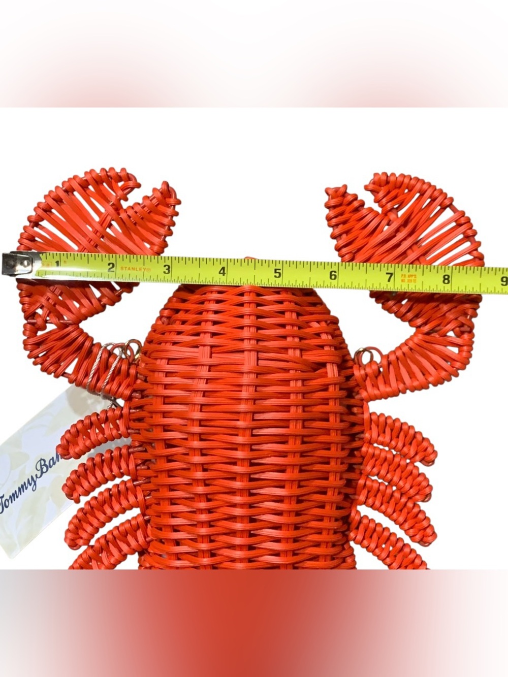 Tommy Bahama Red Lobster Woven Straw Wicker Bag Gold Chain Crossbody Clutch NWT - Picture 5 of 5